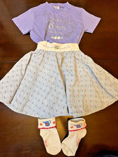 Vintage Osh Kosh 90s Girls Shirt, Skirt, Socks Outfit Set size 4 Kids