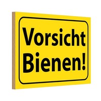 Holzschild 12X18 Cm Vorsicht Bienen Honig Imker Warnschild Hinweisschild Deko Ge