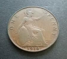 1918-KN One Penny - Kings Norton Mint - King George V - British Bronze Coin