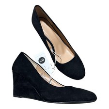 A New Day Women  s Black Faux Suede Wedges, Size 6.5