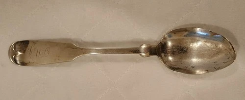 Antique 1800s Gorham "Fiddle" Shape With A "Tipt" End 8" Sterling Serving Spoon
