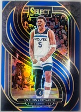 Anthony Edwards 2024-25 Panini Select Blue Prizm #130 Minnesota Timberwolves