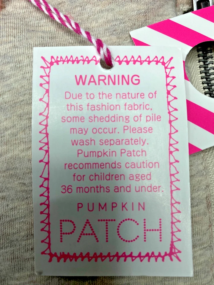 Chaqueta de motociclista polar con parche de calabaza para niñas pequeñas talla 2T avena B37Z Foto 4 de 4