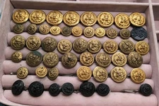 Vintage US Navy Buttons Eagle & Anchor.Lot Of 50. 48 Brass.Superior & Waterbury 
