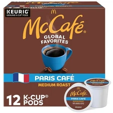McCafe Paris Café, Single Serve Coffee Keurig K-Cup Pods, Medium Roast Coffee 12