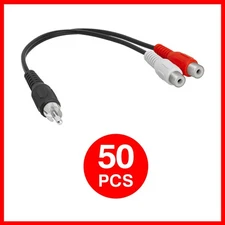 50 Pack RCA Splitter 6 inch RCA Male to 2 RCA Female Dual RCA Y Cable Adapter