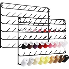2PCS Wall Mount 54 Spools Thread Rack,Metal Sewing Thread Organizer for Quilting