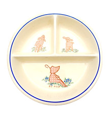 Vintage Universal Cambridge BO PEEP Juvenile Ware Child Baby Divided Dish USA