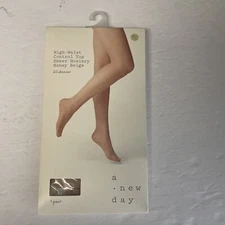 Target Brand High Waist Control Top Sheer Hosiery Honey Beige 20 Denier