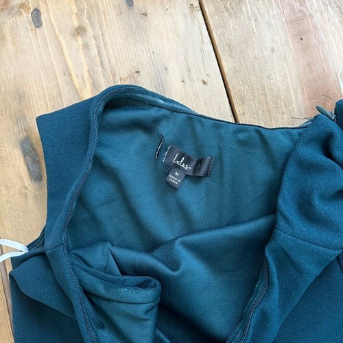 Lulu's Dramatic Persona Emerald Green One-Shoulder Ruffled Maxi Dress M - Picture 4 of 13