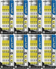 8-Pack 0.9mm/60mm Lead Refills Mechanical Pencil HB BOLD #2 [64x Tubes of 20]