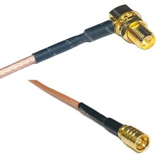 RG316 RP-SMA FEMALE ANGLE to SMB FEMALE RF Cable Rapid-SHIP LOT