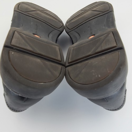Clarks Unstructured Shoes Mens size 9B Black Leather Slip-On Comfort Sole - Imagen 13 de 16