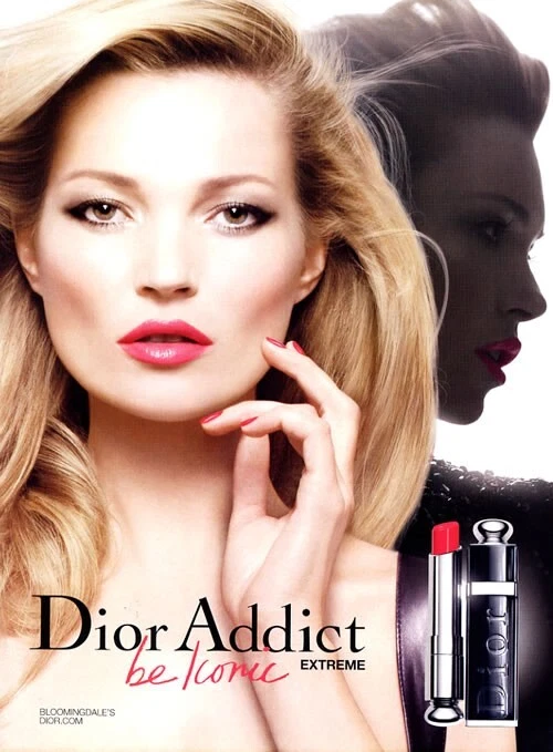 2012 Christian Dior Addict emblématique maquillage maquillage Kate Moss 1 page PUBLICITÉ MAGAZINE