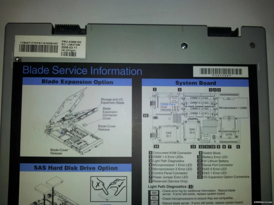 IBM BLADE SERVER hs21 8853 G4G 8853G4G + DISQUE DUR + RAM ( fru 43W6100 ) - Photo 4/4