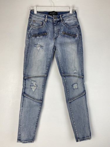Decjuba Womens Mid Rise Distressed Biker Skinny Stretch Jeans Size 8 GUC JCS2DB2 - Picture 2 of 8