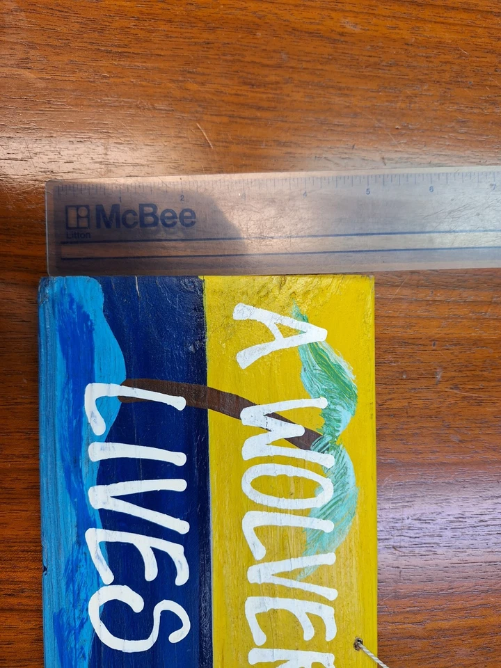 Michigan Wolverines Football Hand Painted Wooden Sign - Image 3 of 4