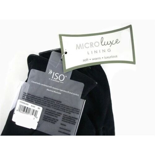 NWT Mens Size Large or XL Isotoner Black Soft Faux Fur Lined Gloves NEW - Picture 3 of 3