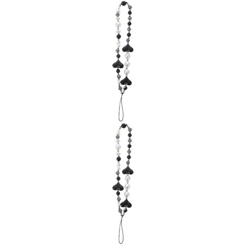 2 Pack Mobile Phone Chain Accessories Beaded Charms Strap Cell Lanyard