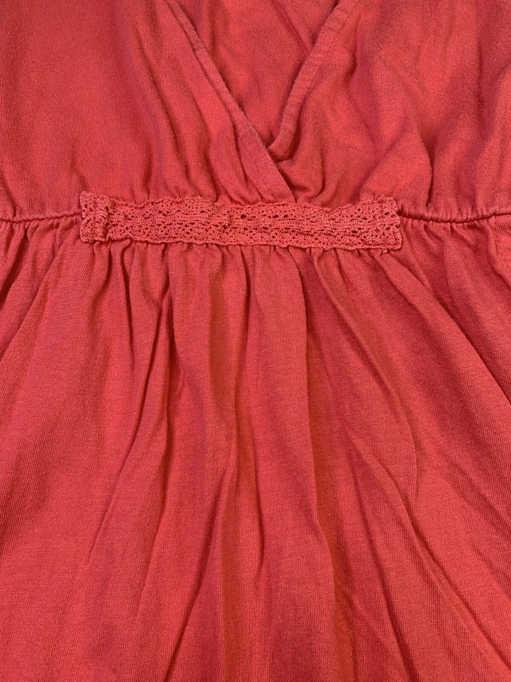 Vestido Billabong sin mangas para mujer talla pequeña naranja cuello en V liso vestido para el sol Foto 3 de 4