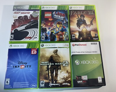 Lot of 6 Xbox 360 Games Need for Speed Most Wanted, COD Modern Warfare 2, & More
