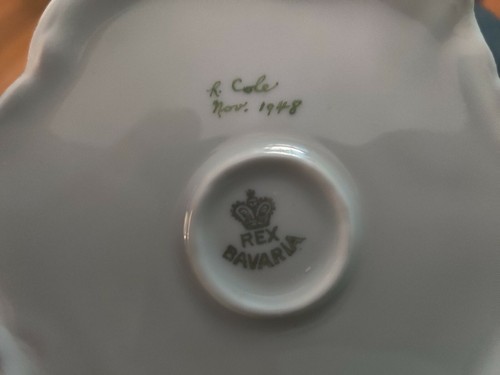 Rex Bavaria Germany R.Cole 1948  sugar Bowl 5 Inches High 6 Inches Wide  - Picture 12 of 13