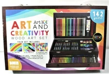 Art 101 Art and Creativity Wood Art Set 142 Pieces New Sealed