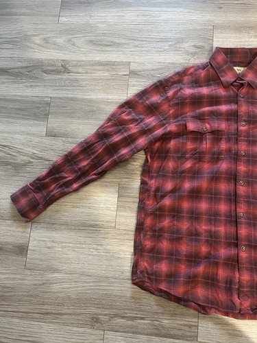 100% Cotton King Ranch Men XL Red Flannel Chest Pockets Long Sleeve Shirt - Picture 6 of 10