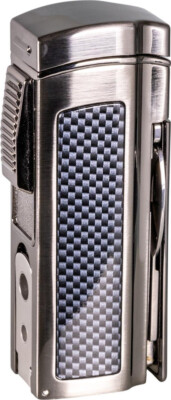 Passatore 4 Jet Table Lighter Carbon / Gun - 115 mm - 5/8 mm Drill - Scissors