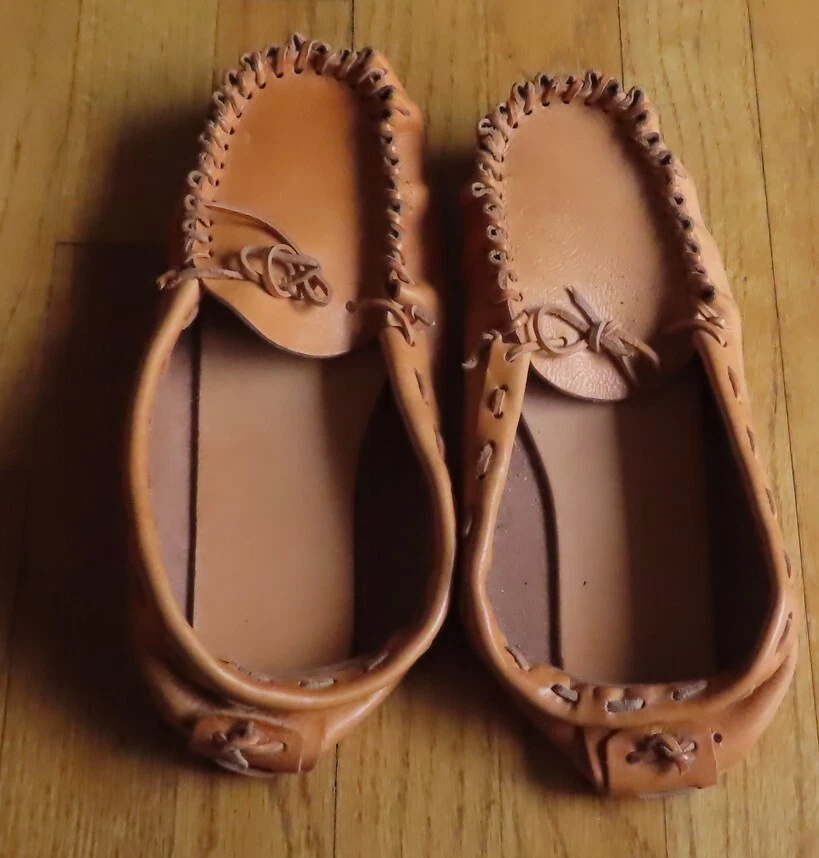 Moccasin Tandy Leather Kit House Shoe Women 10.5 to 11 Stiff Leather AS IS  1429