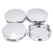 83mm3.27in/76.4mm3in Chrome Silver ABS Car Wheel Center Hub Caps Replace #889...