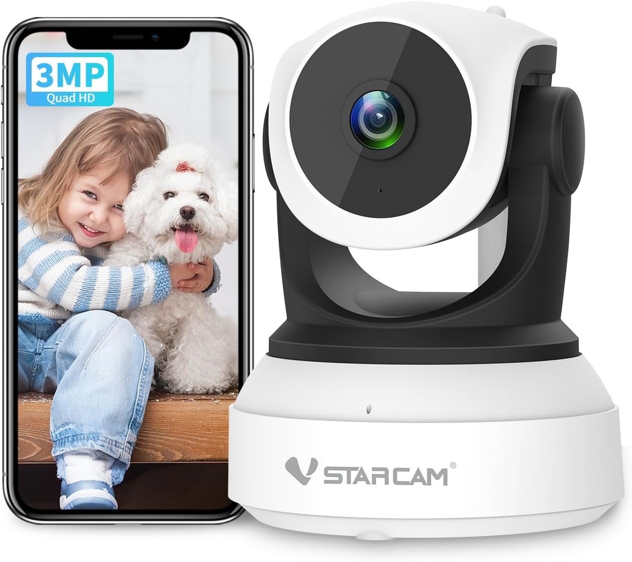 2K Battery Powered Security Camera, Indoor Camera Wireless with Phone App, Batte