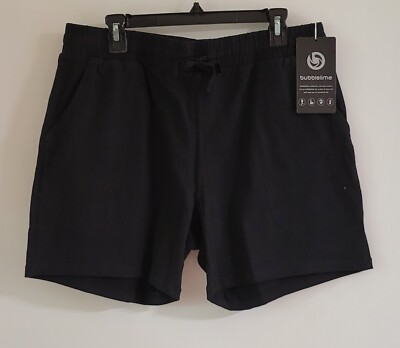 Bubblelime Womens Size XL Black Active Wear Elastic Tie Waist Shorts