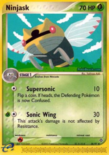 Damaged, English Pokemon Regular Ninjask - 38/97 - Uncommon Damaged, English Pokemon Regular Ninjask - 38/97 - Uncommon