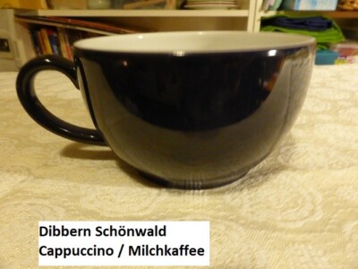 Dibbern Cappuccino Obere 32 schwarz neu 0,3l Tasse groß Milchkaffee