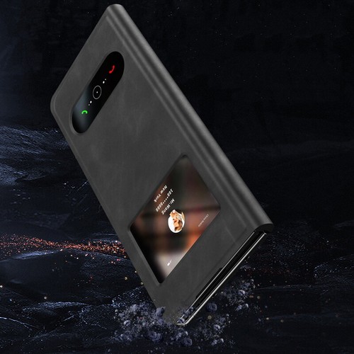 Etui na telefon komórkowy do Samsung Galaxy Z Fold6 Fold5 4 3 Magnetic Smart Window Skórzane etui - Zdjęcie 6 z 22