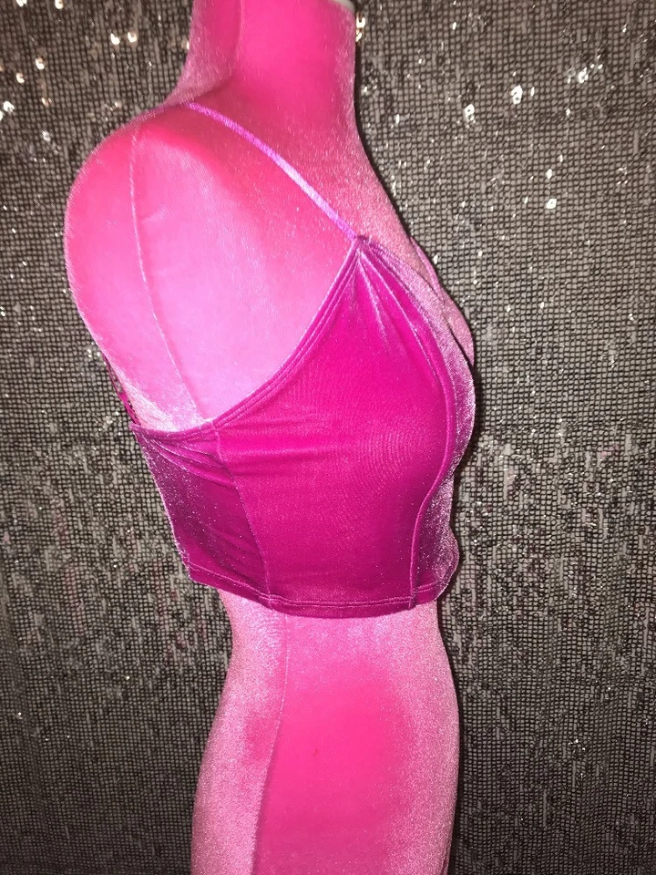 Top American Apparel Raro Magenta Rosa Terciopelo S Foto 2 de 3