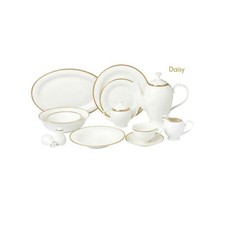Stylish Elegant Bone China Dinnerware Set Service for 8 People - Daisy, 57 Piece