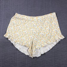 Gilly Hicks Pajama Shorts Women Large Yellow Floral Bottoms Sleepwear PJs