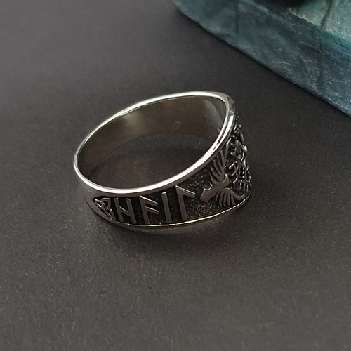 Vegvisir Silberring 925 Ring Wikinger Kompass Thors Hammer - Bild 2 von 4