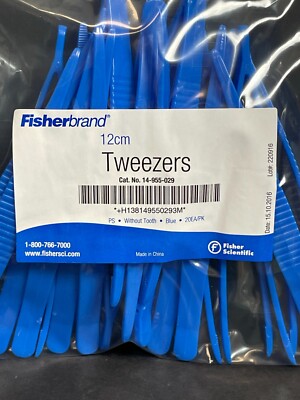 Fisher Scientific Tweezers 120 mm Long Polystyrene Blue Total of 500 Tweezers