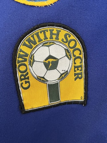 Vtg Soccor Coach Strip Blue Leeds United McDonalds Aus Socceroos 90s Badges L - Photo 2/10
