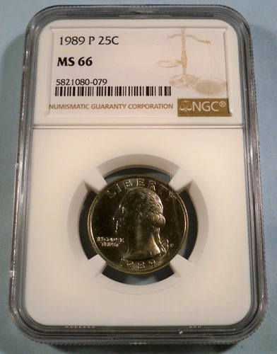 1989-P NGC 25c MS66 WASHINGTON QUARTER MS 66