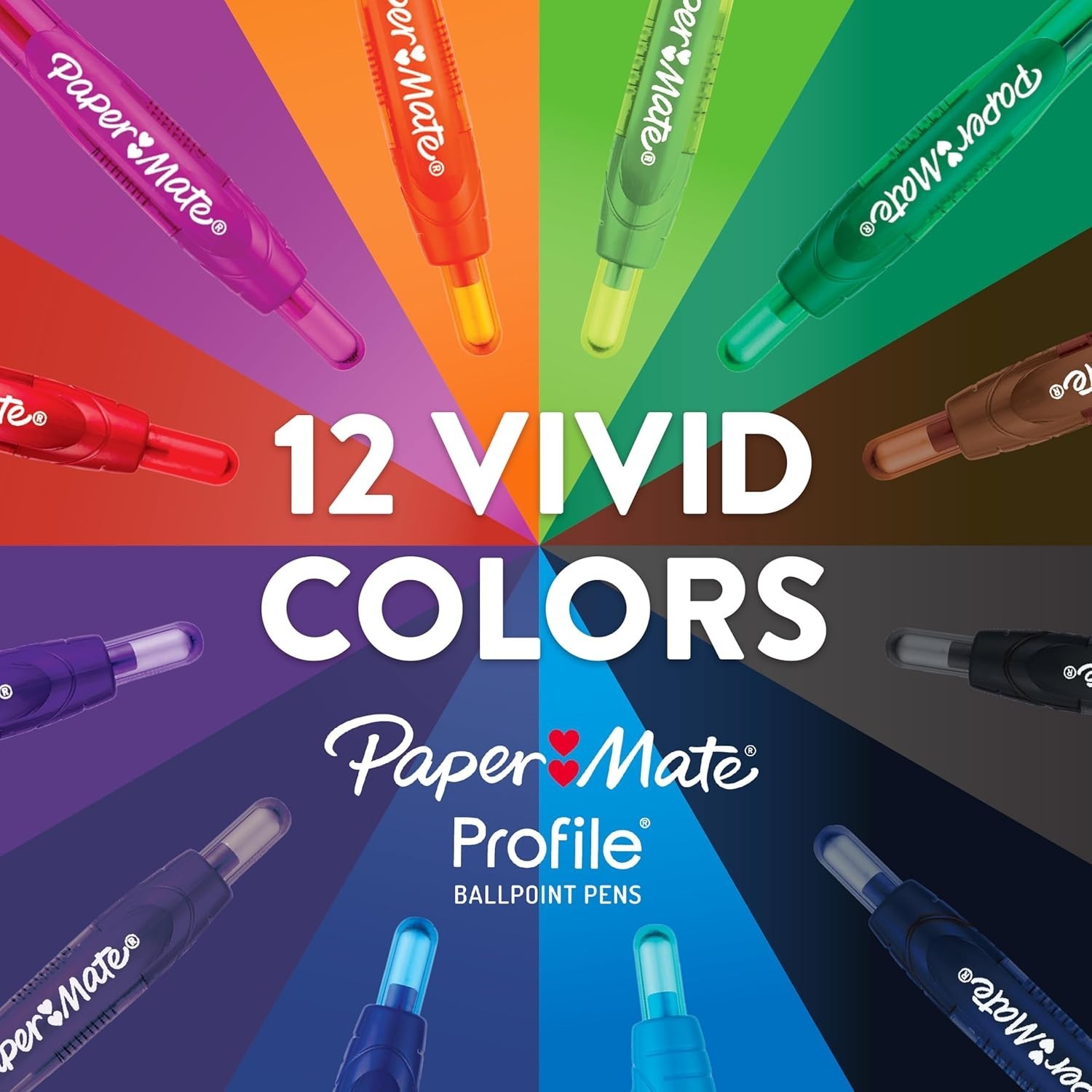 Write Boldly: Profile 12 Count Retractable Blue Ballpoint Pens, Soft Grip 1.4mm