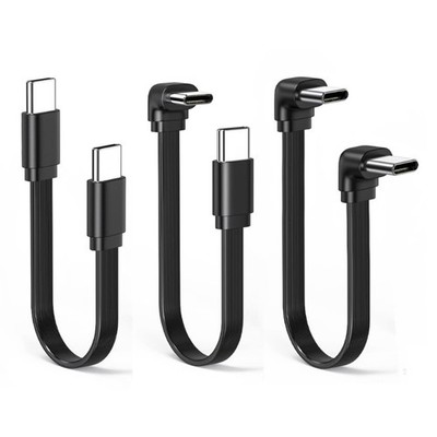 Short 66W USB C to USB C Fast Charging Cable With 90 Degree Bend Option