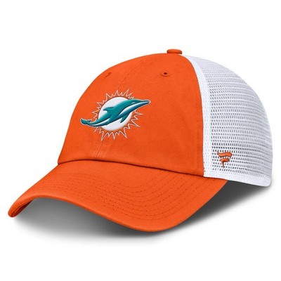 Miami Dolphins Fanatics Trucker NFL Orange/White Adjustable Hat - Size: OSFA