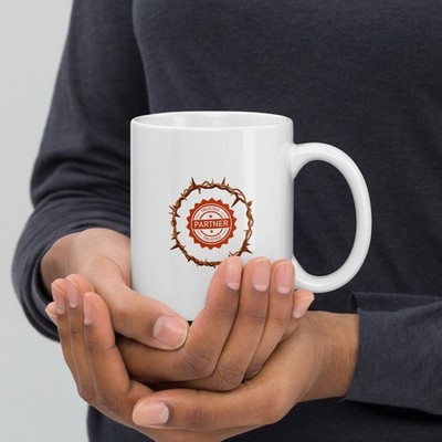 White glossy mug