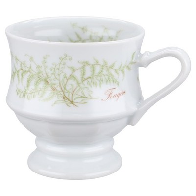 Kaffeetasse auf Fuß Gallo Galerie de Porcelaine Leonardo Fougere Sommerfarn