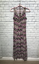 Vintage Women S, Purple Sleeveless Stretch Jersey Pullover Maxi Dress Y2K Retro