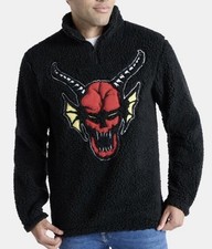Netflix Stranger Things Hellfire Men's Size Large Fleece Quarter Zip Sweatshirt